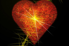 Valentine Orange Heart on Black